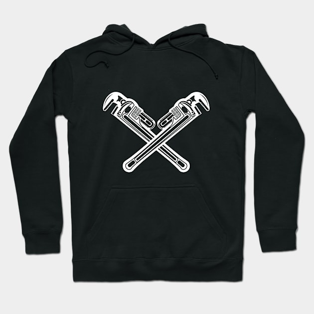 Plumber - Crossed Wrenches Hoodie by Kudostees